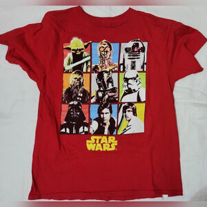 Star Wars Boys Red Movie‎ Character Graphic Print Short Sleeve Cotton Tee Large